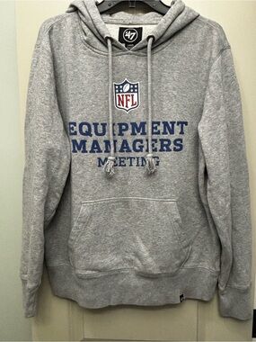 Rare '47 Brand NFL Equipment Managers Meeting Pullover Hoodie - Gray Men's L